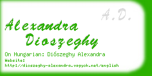 alexandra dioszeghy business card