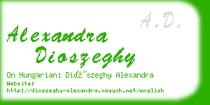 alexandra dioszeghy business card